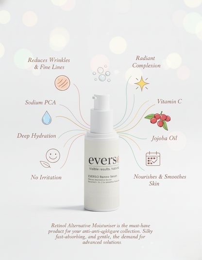 Retinol Alternative Face Moisturiser– Smooth, Radiant-Looking Skin Without Irritation | With Bidens Pilosa, Aloe Juice, Jojoba Oil, &amp; Rose Myrtle Extract